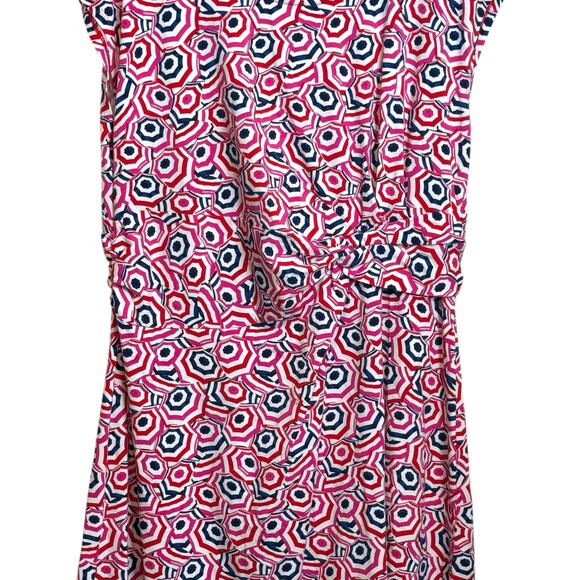 Lands End Plus Size 1X Twist Front Fir & Flare Umbrella Print Cap Sleeve Dress - Picture 4 of 9